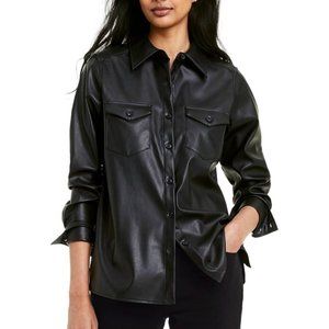 NWT Nili Lotan x Target Long Sleeve Faux Leather Button-Down Shirt S